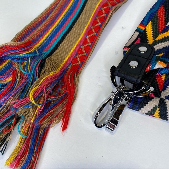 Three Woven Multicolored Multipurpose Belt Tie Purse Camera Strap Accessories - Picture 3 of 7